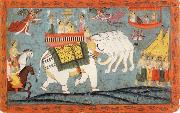 unknow artist Celestial Procession with Indra Riding His Elephant painting